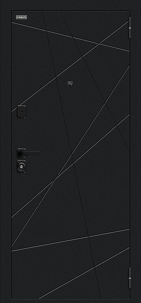 Фото Входная дверь Граффити-5/SBlack Букле черное/Look Art BR6186 внешняя сторона