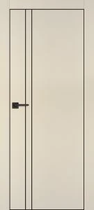 Межкомнатная дверь PX-20  черная кромка с 4-х ст. Бежевый матовый