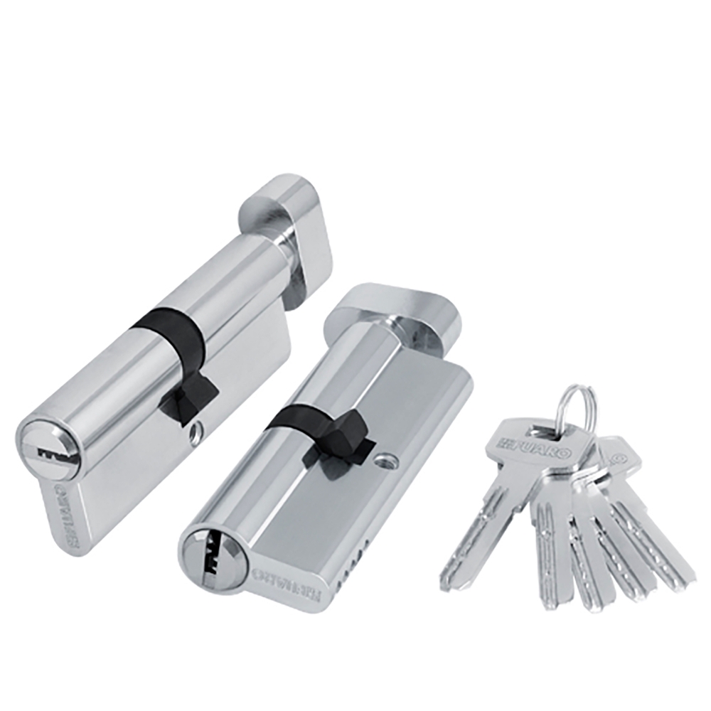 Фото Цилиндровый механизм (200 ZM/100) 2000 ZMKnob100(60+10+30) CP хром 5Key с вертушкой