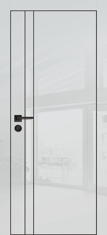 Фото Межкомнатная дверь HGX-20 черная кромка с 4-х ст. Агат глянец
